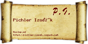 Pichler Izsák névjegykártya